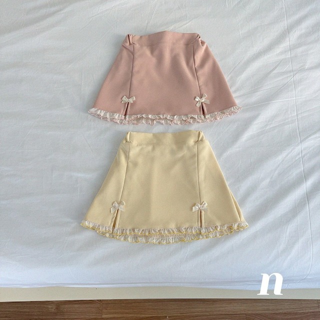 《即納》《ninibello》Poetry ribbon skirt