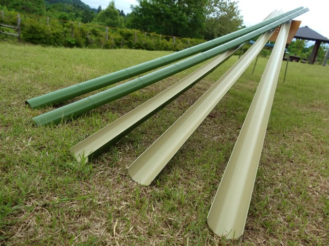 天然竹　油抜き  流しそうめん竹セット 約5m