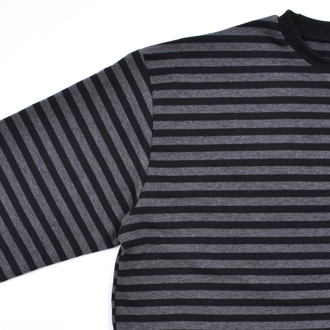 6/9 完売→再入荷！】ボーダーグランジロンT(BLACK/GREY