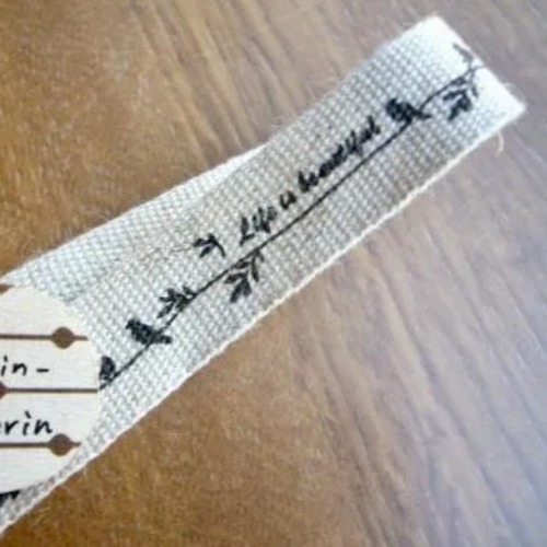 麻混テープ　バード　life is beautiful　50ｃｍ