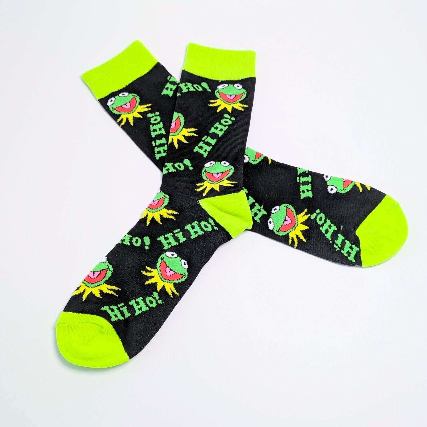 ♧【 crew socks / クルーソックス 】『 kermit / カーミット 』 靴下 / ソックス / セサミストリート / マペットショー〚アメリカン雑貨 アメトイ〛