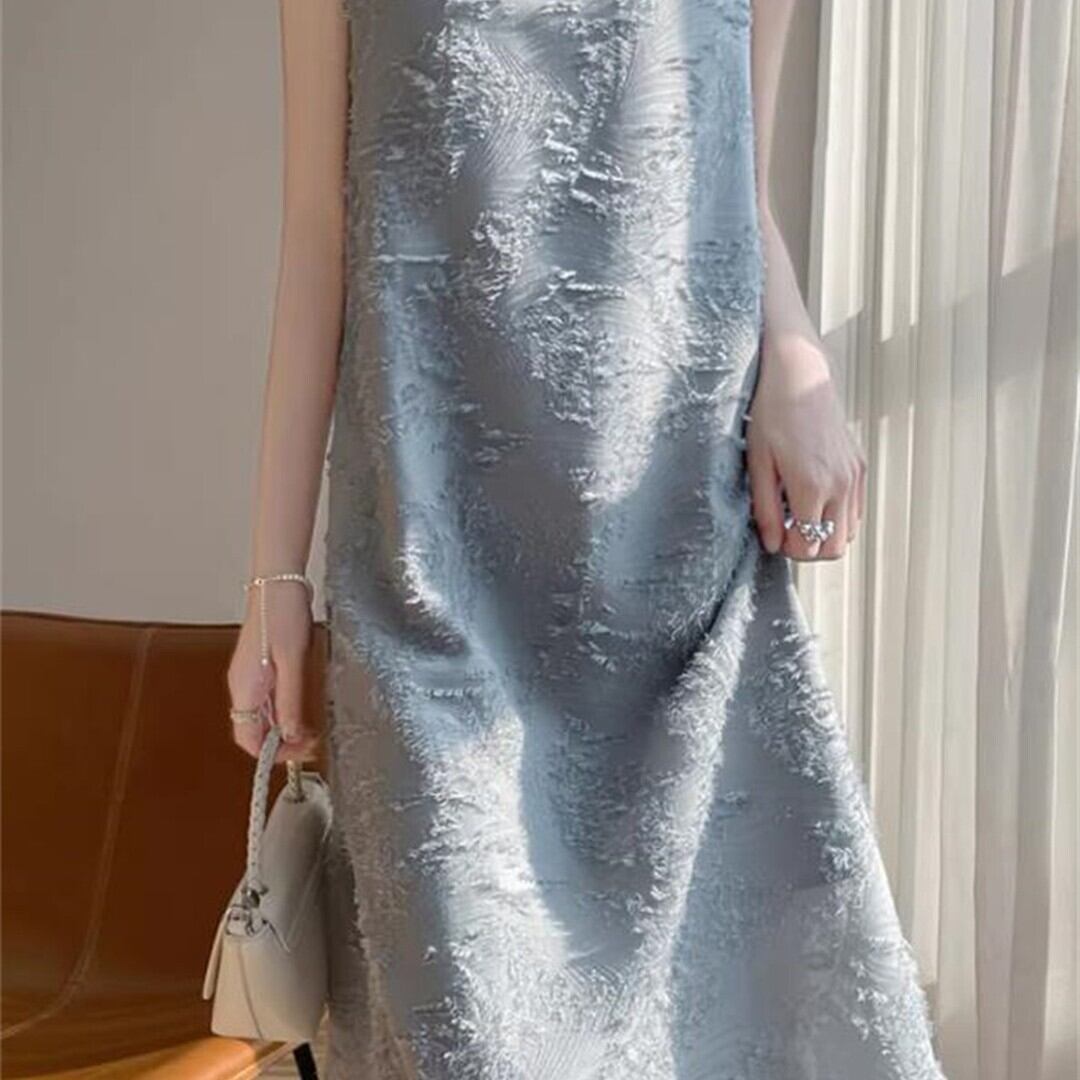 初夏 ストラップワンピース Vネック無袖 4サイズ 4色 レディース 韓国ファッション