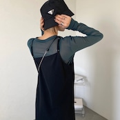 asymmetry camisole long OP/black