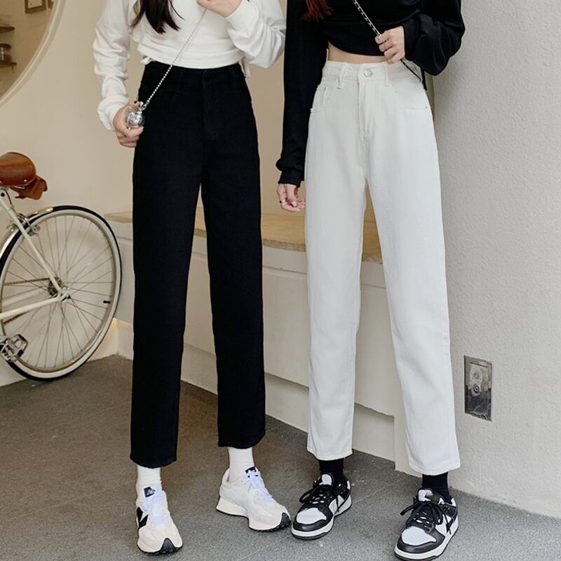 ウェストジーンズ スプリングオータムスタイルブラックパンツ ルーズ 春物 秋物 スーパーモール98199115226