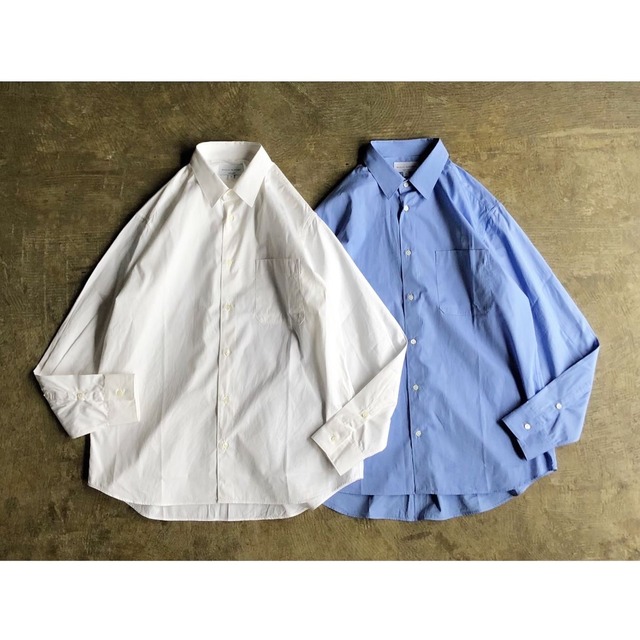 Manual Alphabet (マニュアルアルファベット) Broad Cloth Loose Fit Band Collar Shirt