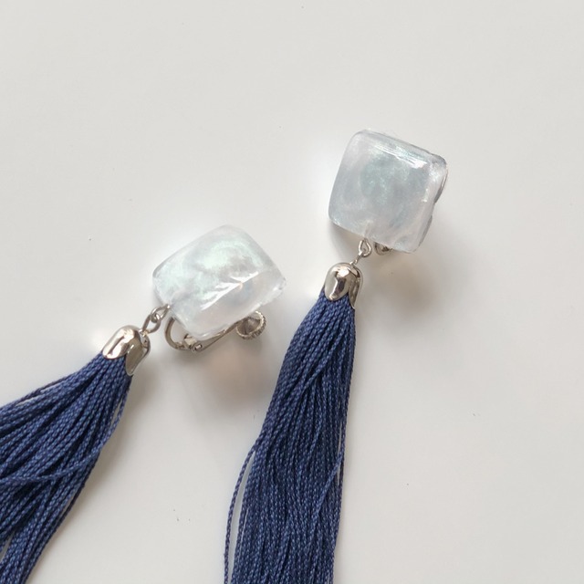 パールスクエアタッセルピアス / イヤリング｜画像3