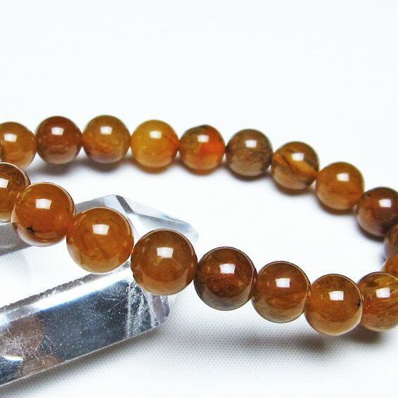 ルチルインアゲート ブレスレット 10mm アゲット 一点物 [M便 1/10] 111-29784