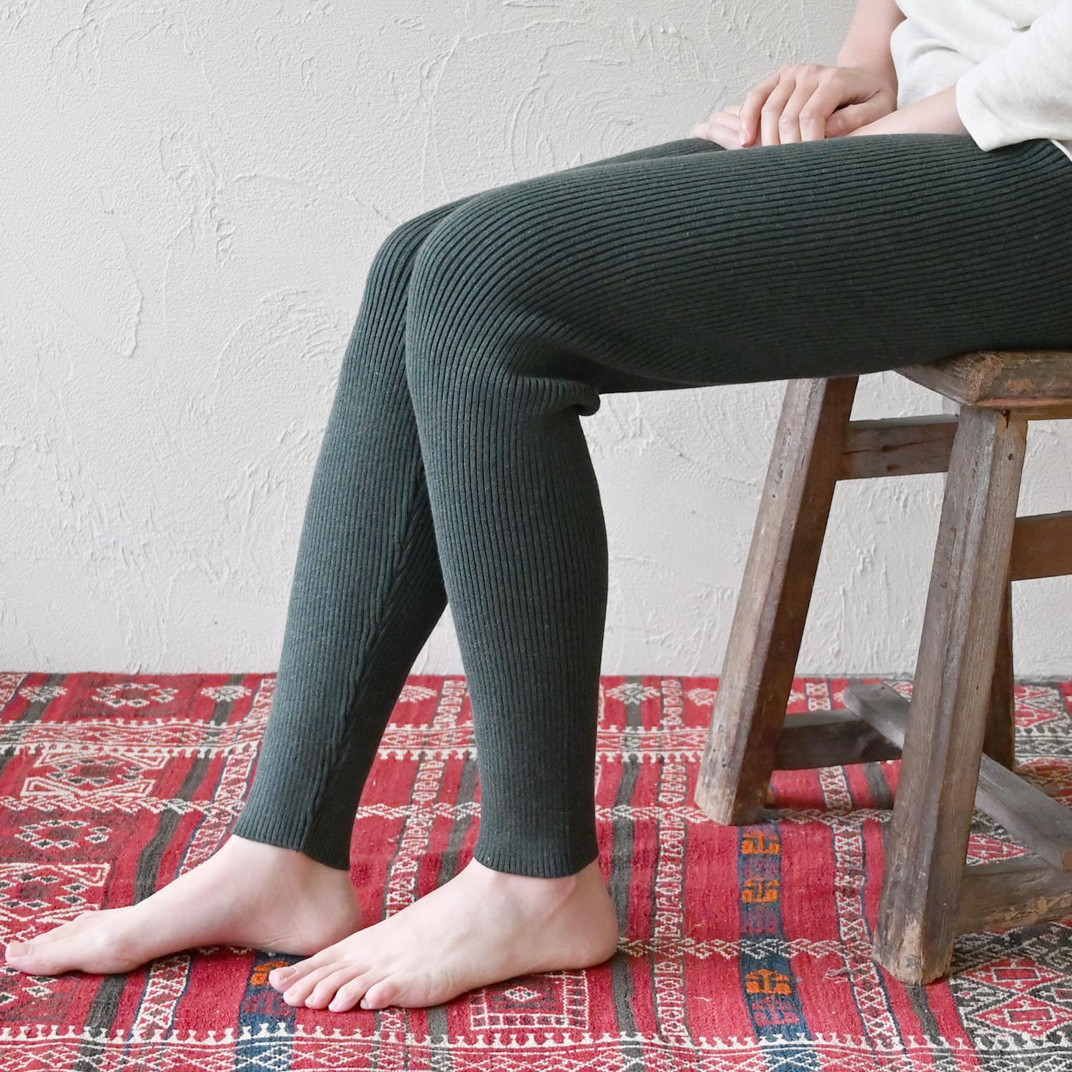 オーガニックコットンのやさしい肌さわり ニットスリムパンツ フェア