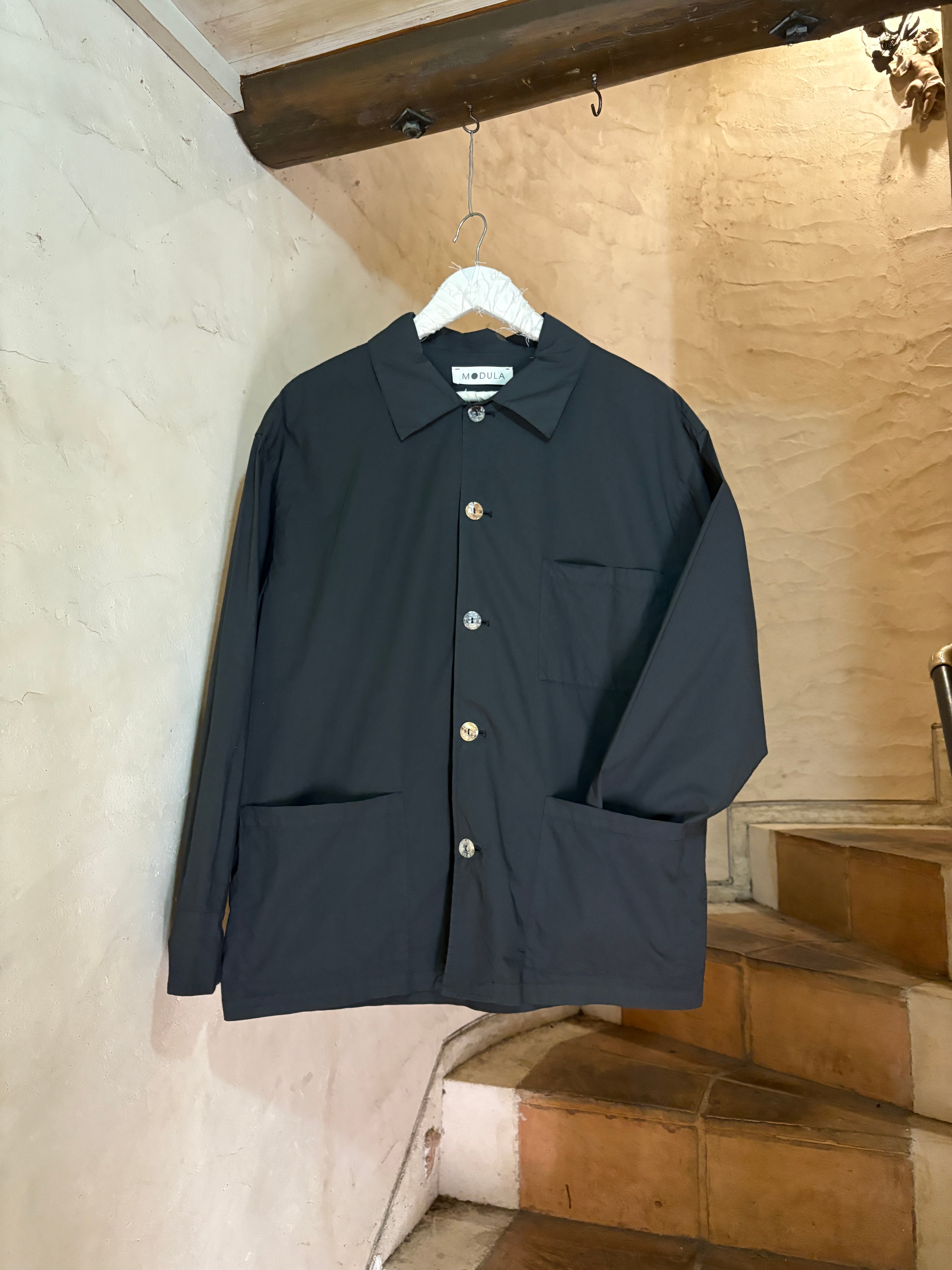 MODULA | BOXY 3-POCKET SHIRT-charcoal