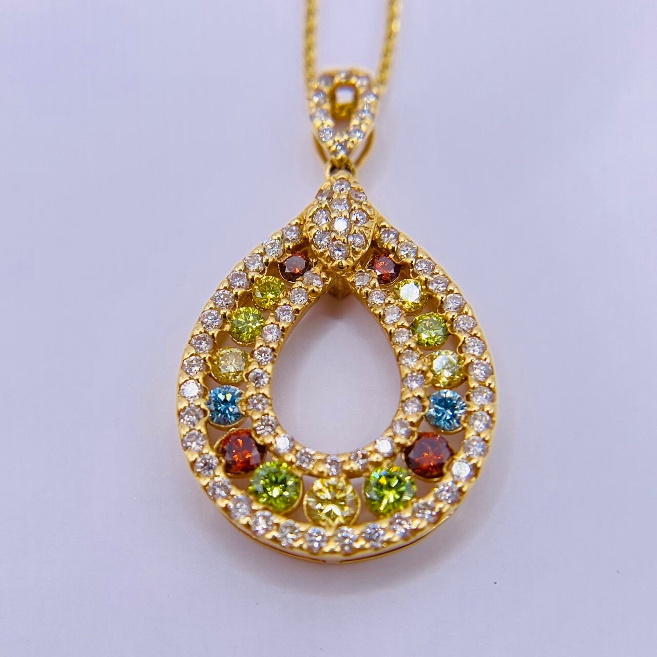 K18カラーダイヤモンドネックレス | Ljewelry