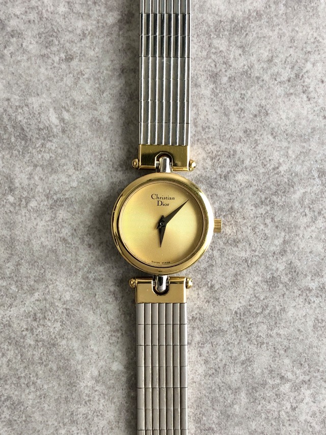 Christian Dior クリスチャン ディオール 腕時計 シルバー×ゴールド ラウンド ステンレススチール 3025 クウォーツ vintage ヴィンテージ オールド xexzcz