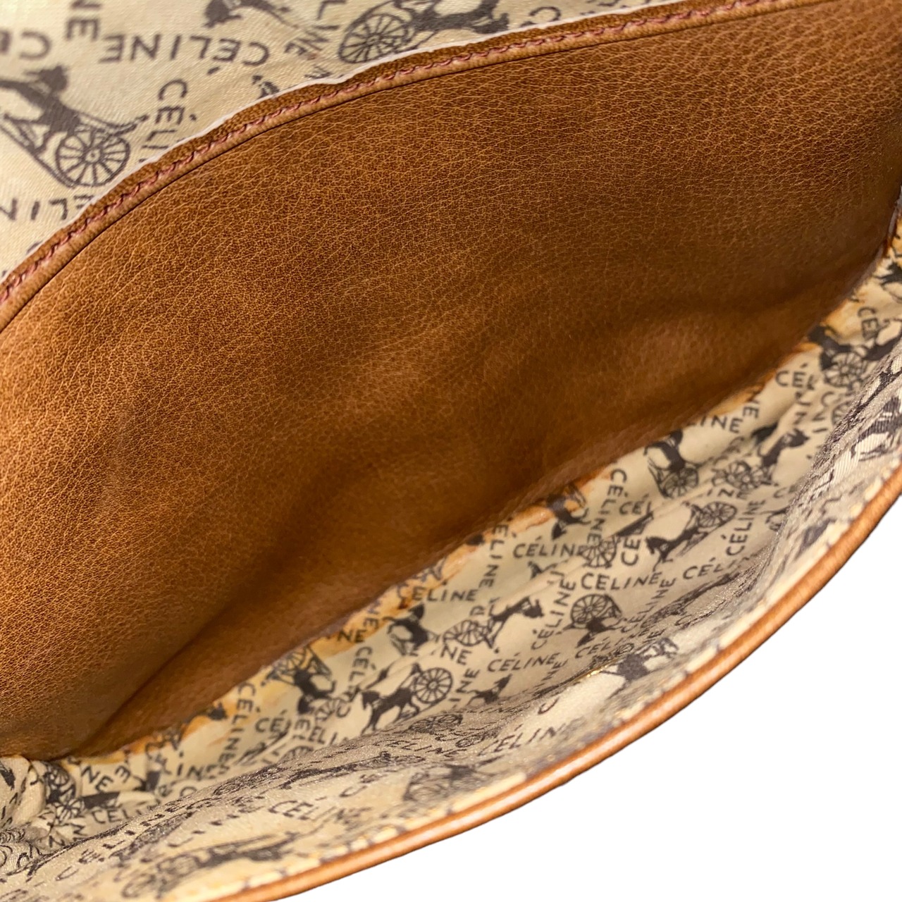 vintage CELINE leather saddle bag