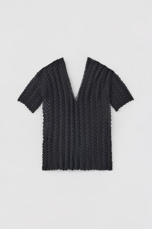 SHEER WAVY PULLOVER 26AWAC-023 BLACK