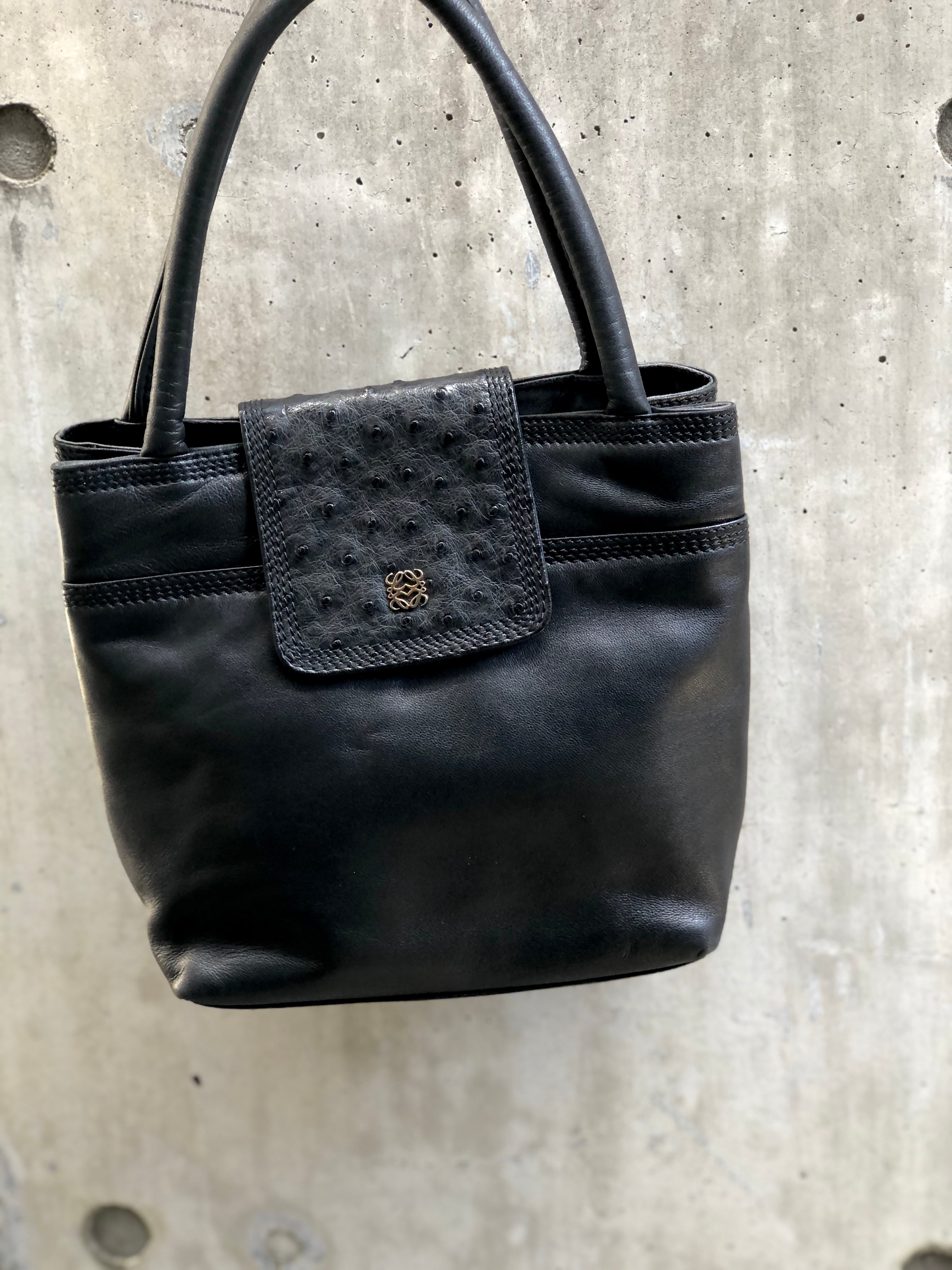 LOEWEロエベ　vintageオーストリッチ　ハンドバッグ