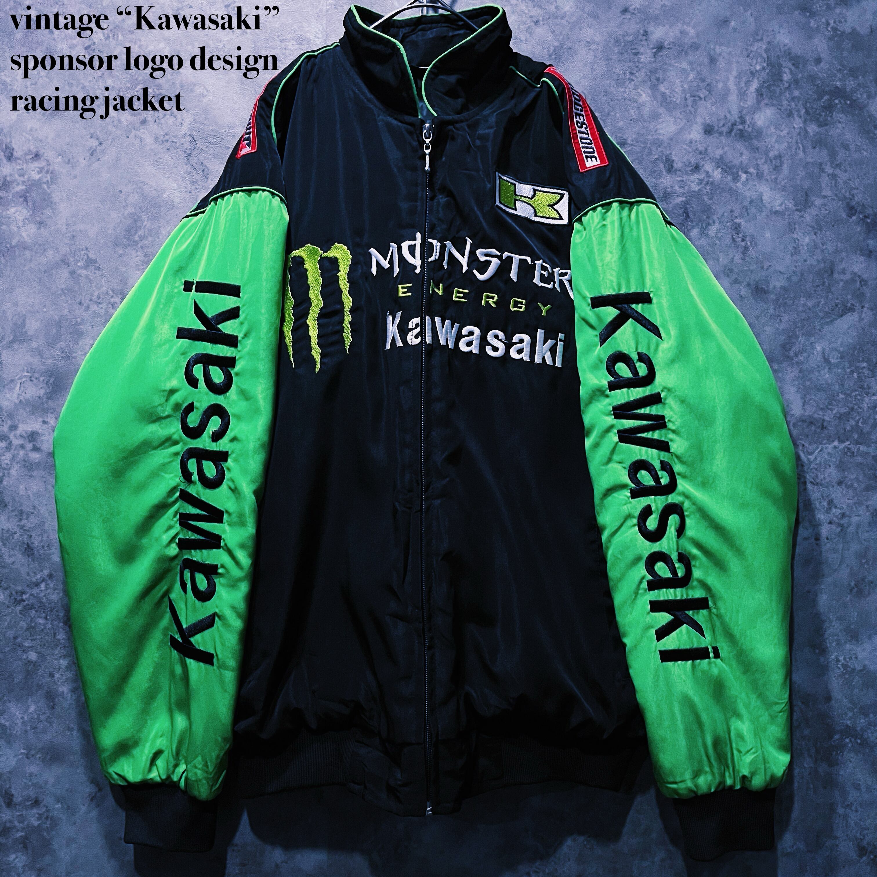 【doppio】vintage “Kawasaki” sponsor logo design racing jacket