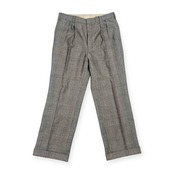 BARACUTA バラクータ グレンチェック ツータック 裾ダブル ウール スラックス パンツ 79/ブラック×ホワイト メンズ ビンテージ