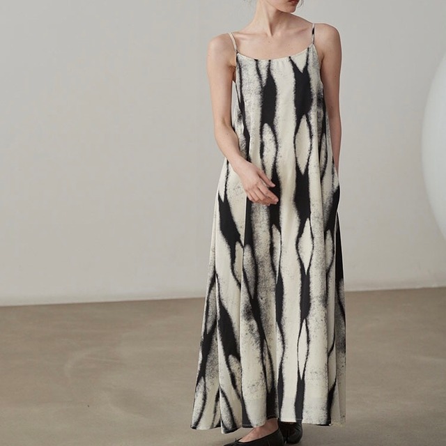 geometric print camisole dress　10280