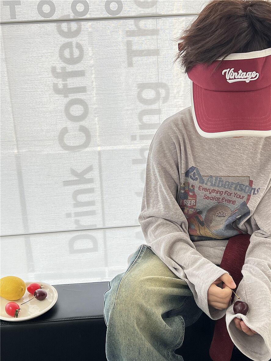 90,100cm 2color イラストトップス