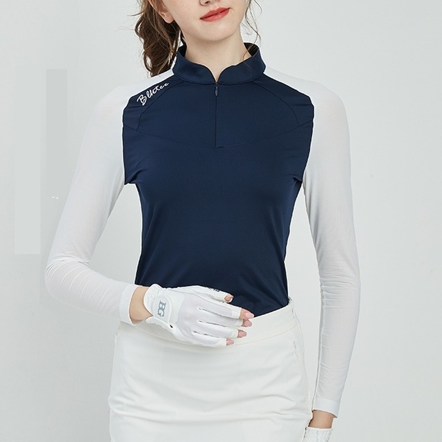 日焼け防止　スポーティー　長袖Tシャツ　トップス