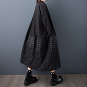 ストライプ切替 ロング シャツワンピース  00106