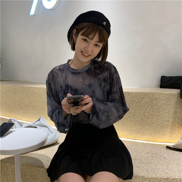 Tシャツ シャツ ロング薄手ブラウス トップス スプリングサマールーズ 春物 夏物 モンロー57295130298