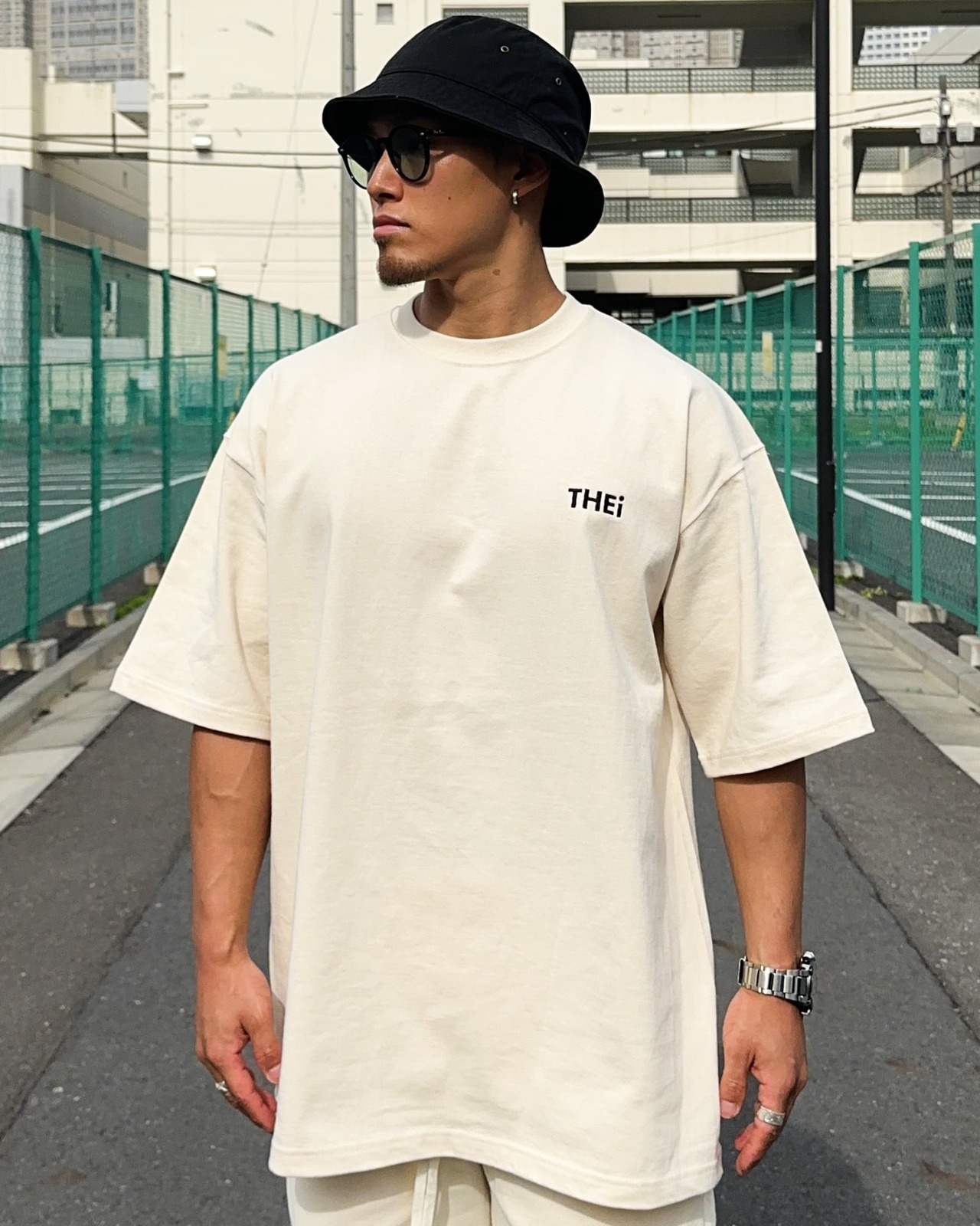 BASIC ONE POINT MAGNUM WEIGHT BIG SILHOUETTE T-SHIRT - BEIGE