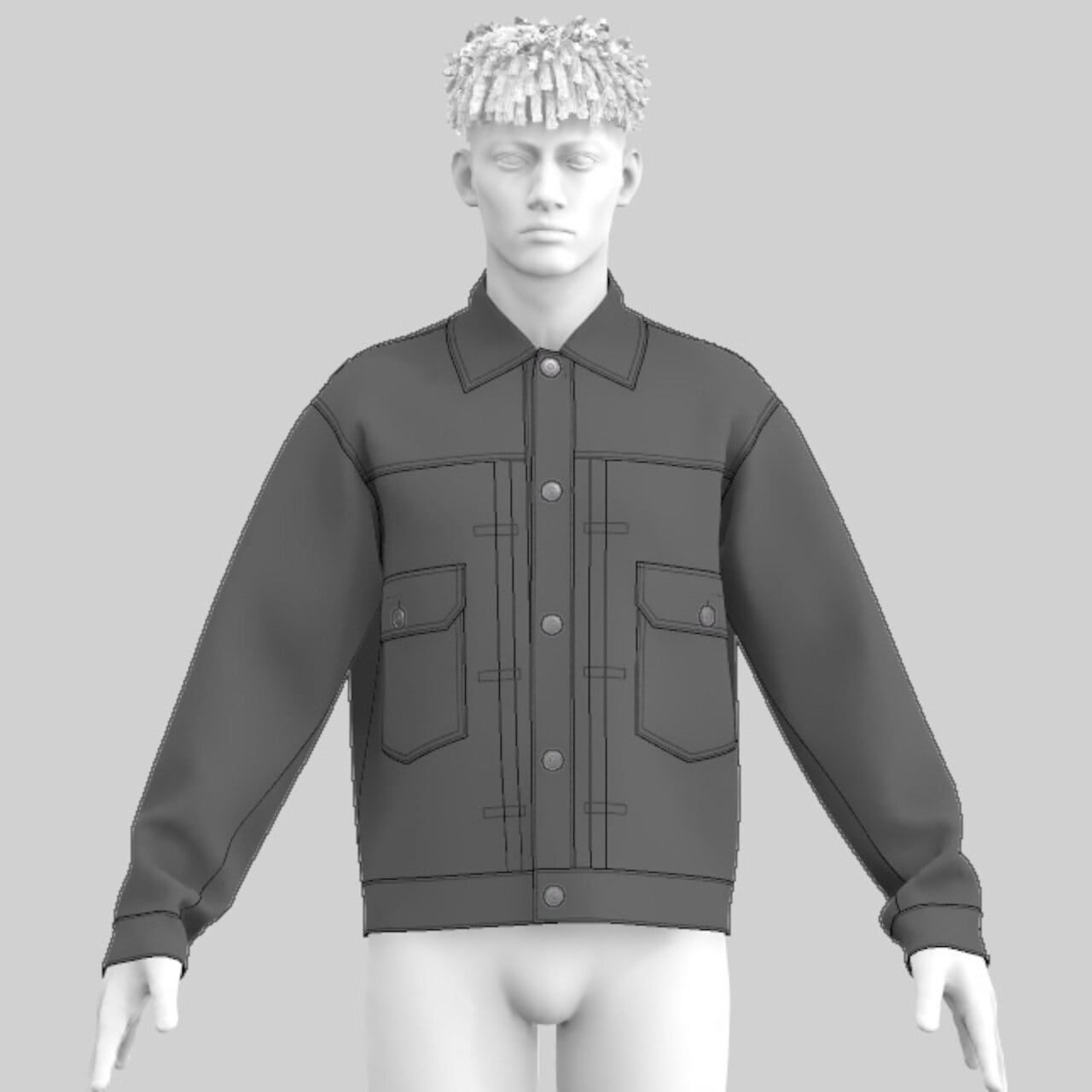 No23-MENSデニムジャケット | Atelier CLO 型紙データ販売