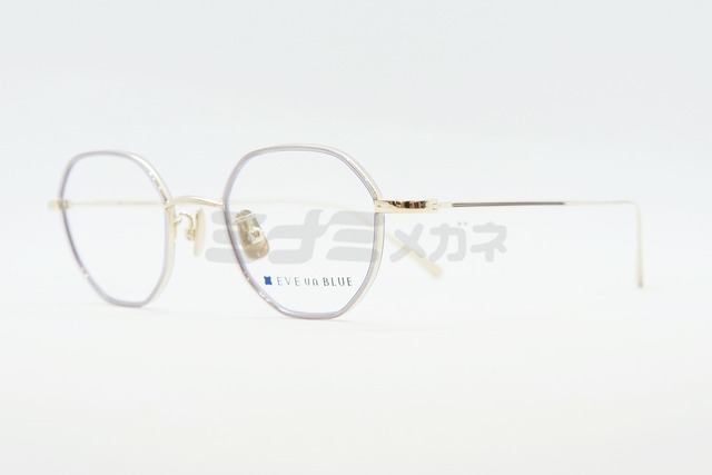 EVE un BLUE メガネ GARDEN CINERARIA Col.Mauve Purple オクタゴン イヴアンブルー 鯖江 日本製 正規品-2枚目