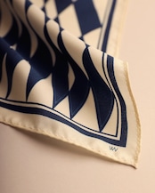 WV / Checkerboard Scarf - Navy x Ivory