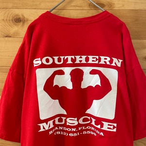 【GILDAN】スポーツジム southern muscle Tシャツ バックプリント XL ビッグサイズ us古着 アメリカ古着