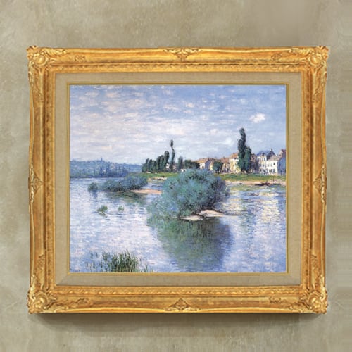 直筆仕上げ油絵【クロード・モネ】ラヴァクール F10 絵画 アート インテリア 風景画