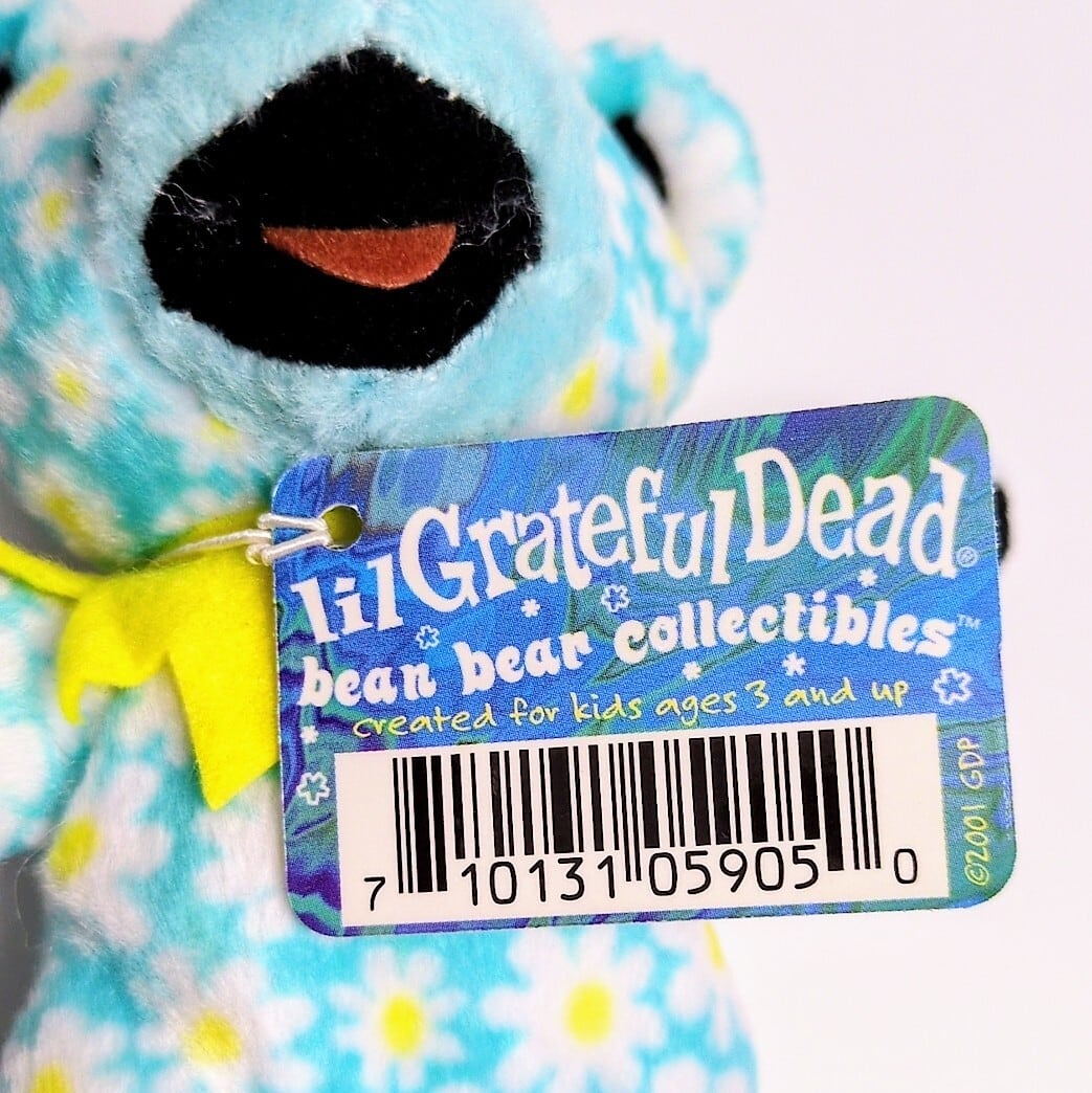 ☆DEADSTOCK / VINTAGE☆ 2001年製【 Grateful Dead（グレイトフルデッド）】5inch 5インチ / Bean Bear  水色 花柄 デイジー柄 / Lil Daisy/リル・デイジー / シリーズA〚アメリカン雑貨 アメトイ〛