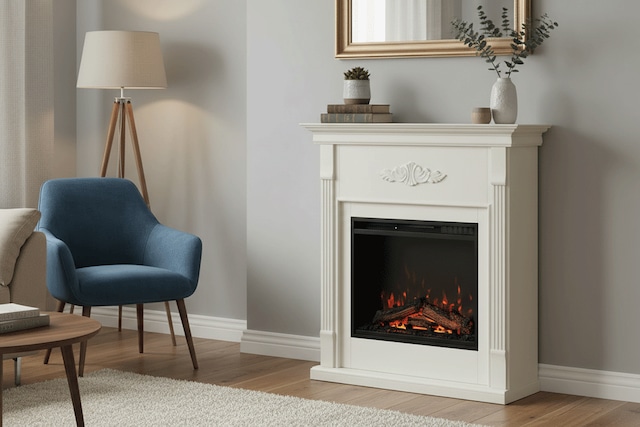 23インチ 電気暖炉 テニソン アイボリー (ブックケースなし) / ロイドグランデ / 送料、開梱・組立・設置無料 / LLOYD GRANDE / ハイグレード電気暖炉シリーズ