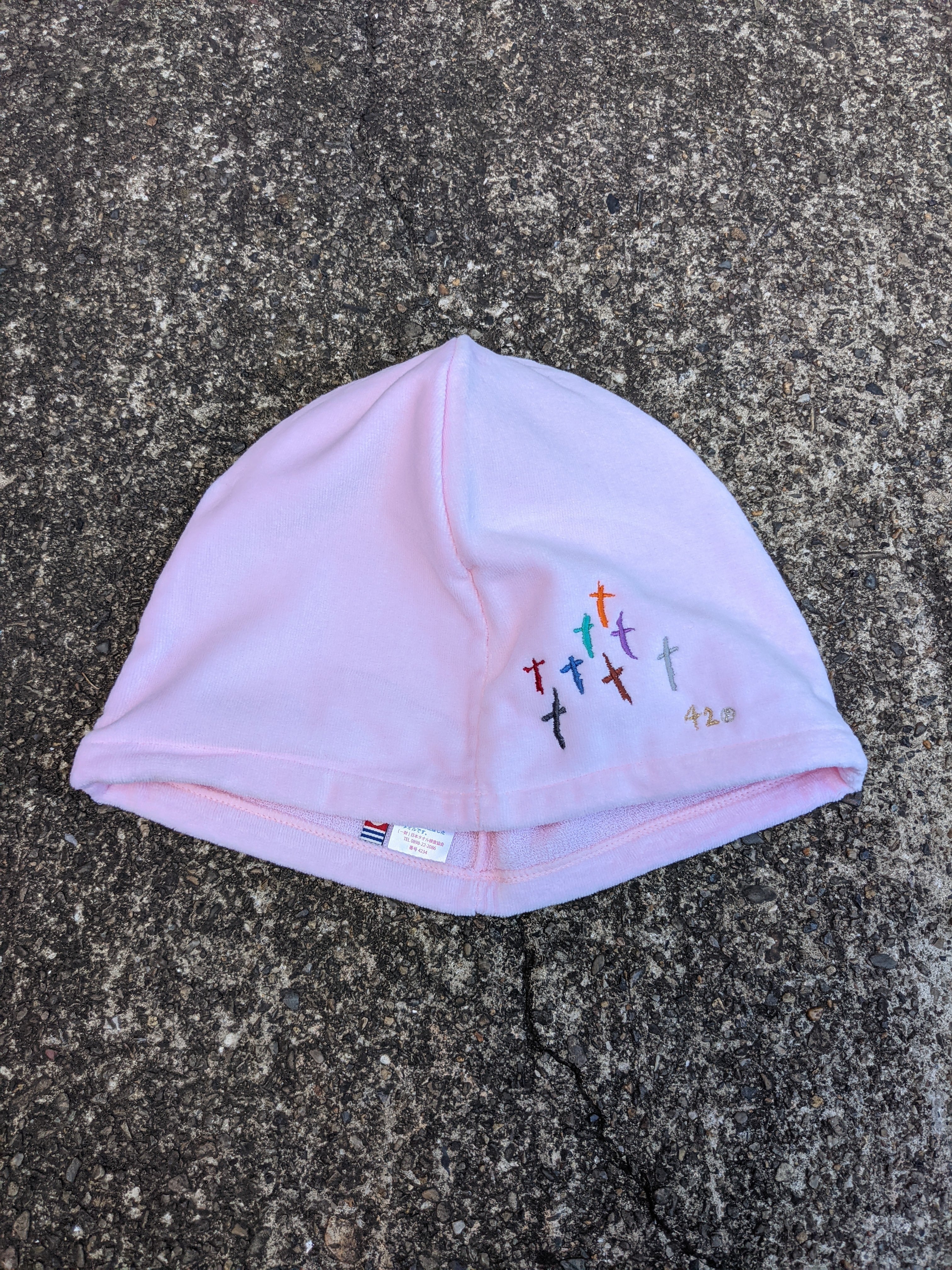 "深緑" original sauna hat / made in 今治 / PINK