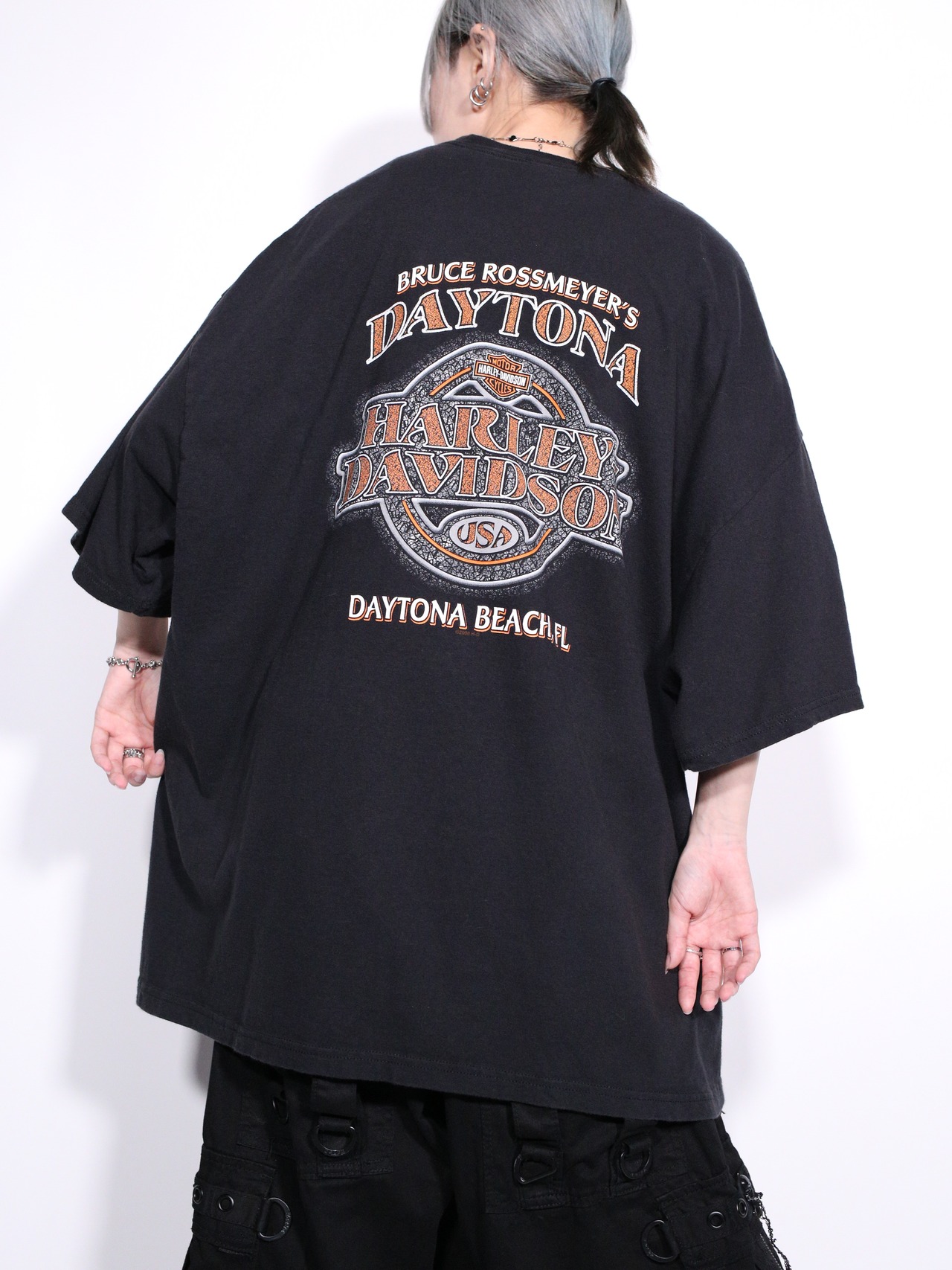 "Harley-Davidson" XXL over size  front and back print tee - 7