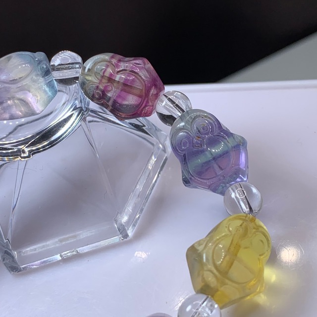 1.カラフルペンギン☆フローライト ブレスレット