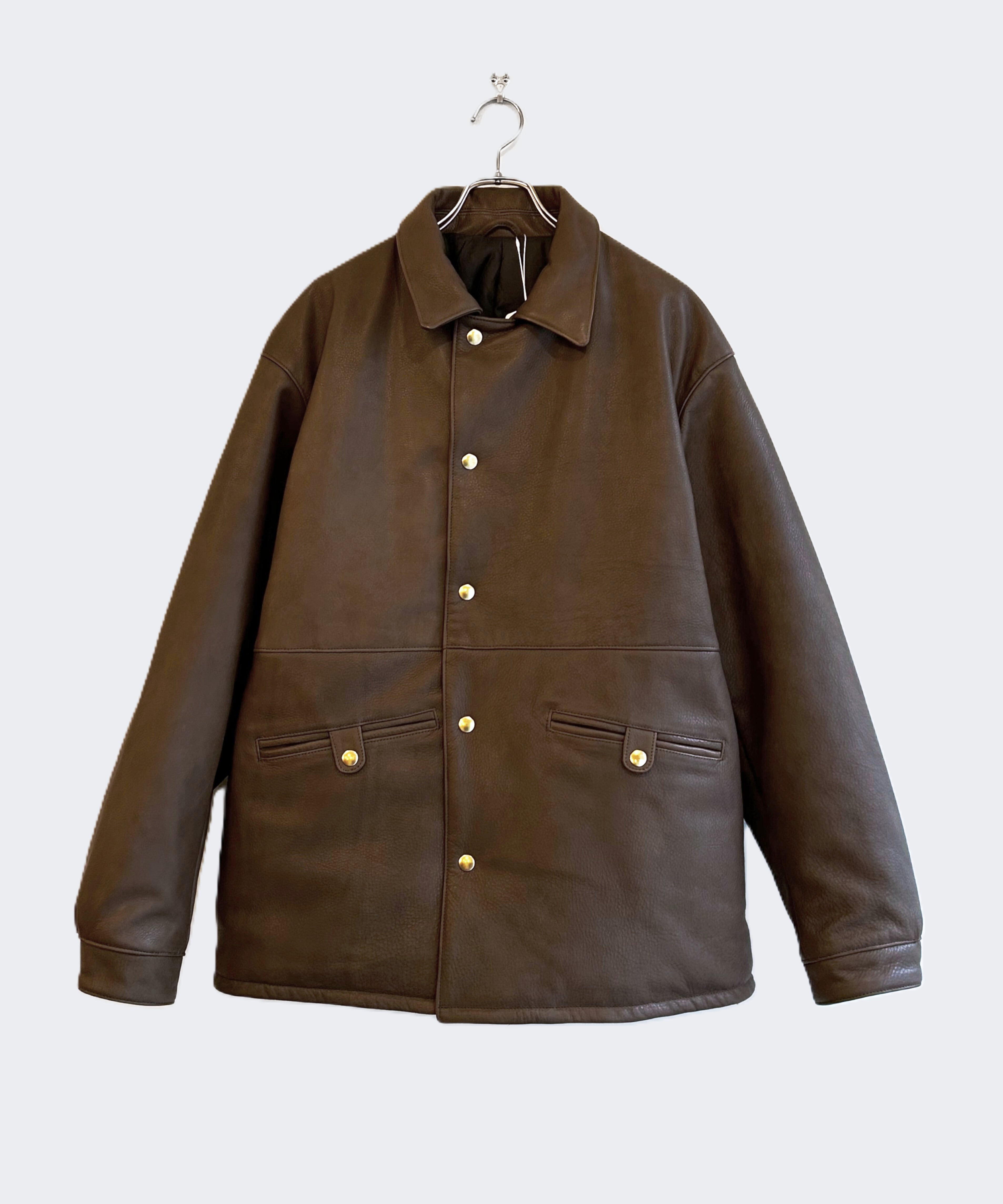 UNUSED / US2515 LEATHER CAR COAT (BROWN) | AfterSchool (アフター