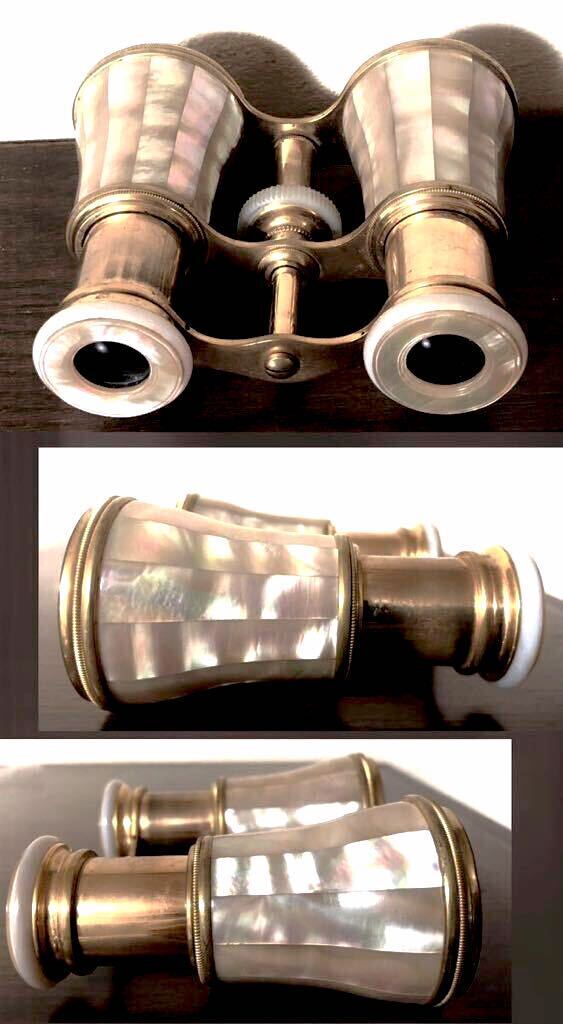 1900年頃 アンティーク シルバープレート製 ハンティング装飾 オペラグラス 双眼鏡 1900年頃 アンティーク シルバープレート製 ハンティング装飾