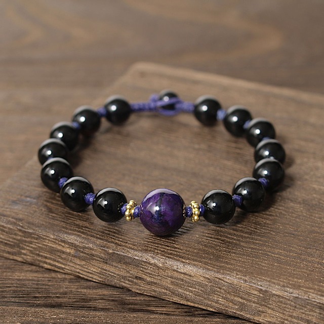 【限定】スギライト＋モリオンつゆマクラメブレスレット