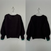 やわもち2wayバイカラーカフknit/ダークブラウン