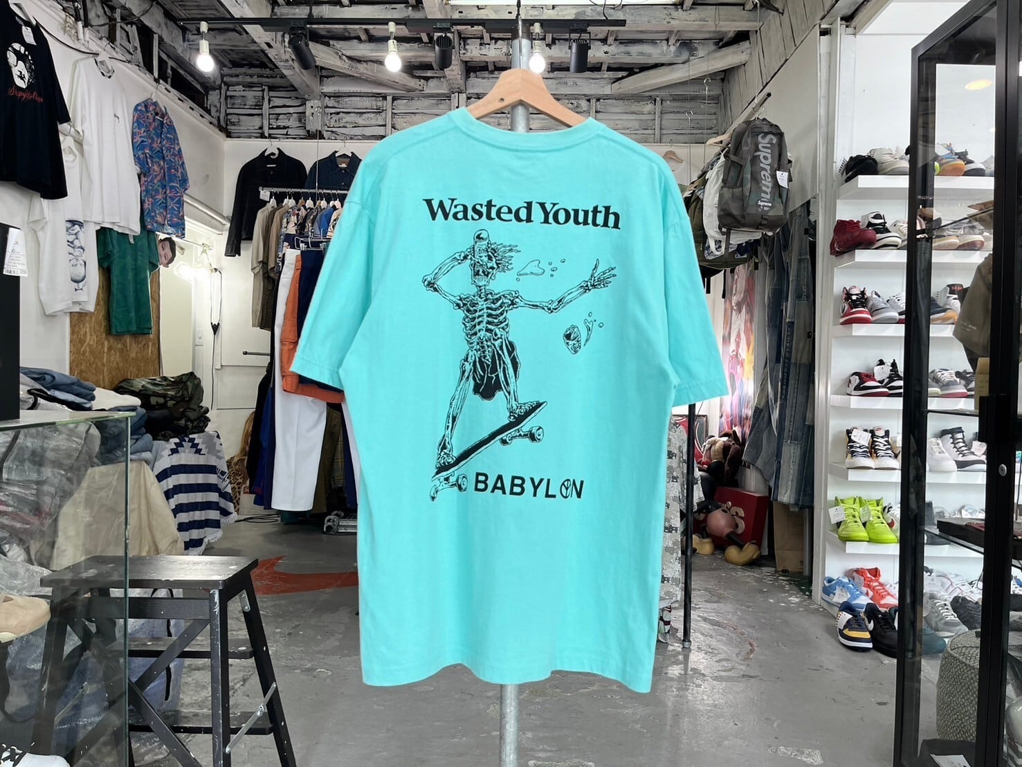 WASTED YOUTH × BABYLON TEE GREEN XL 23106 | BRAND BUYERS OSAKA