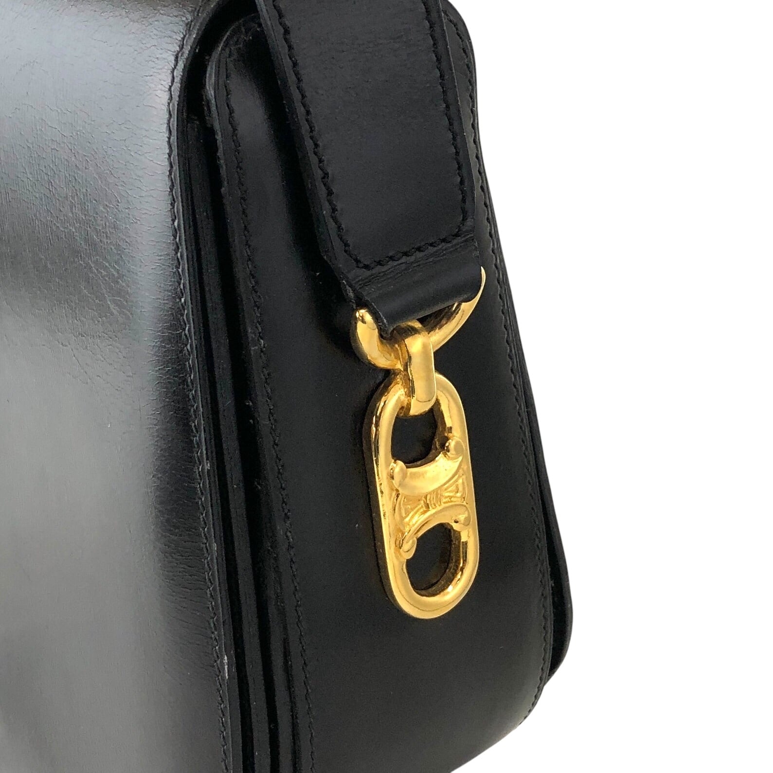 CELINE セリーヌ ショルダーバッグ ブラック ブラゾン レザー vintage