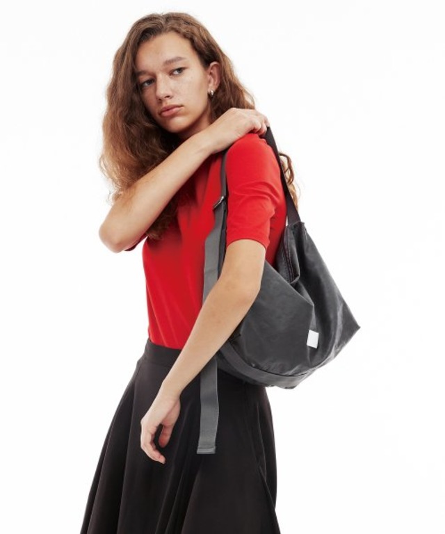 [FENNEC] LEATHER HOBO BAG - GREY