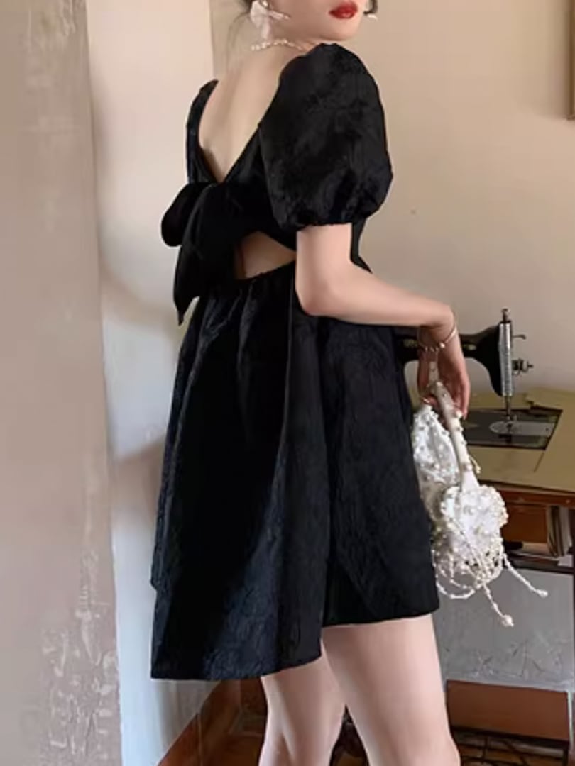 ジャガードバックリボンワンピース LK1326 | Like a