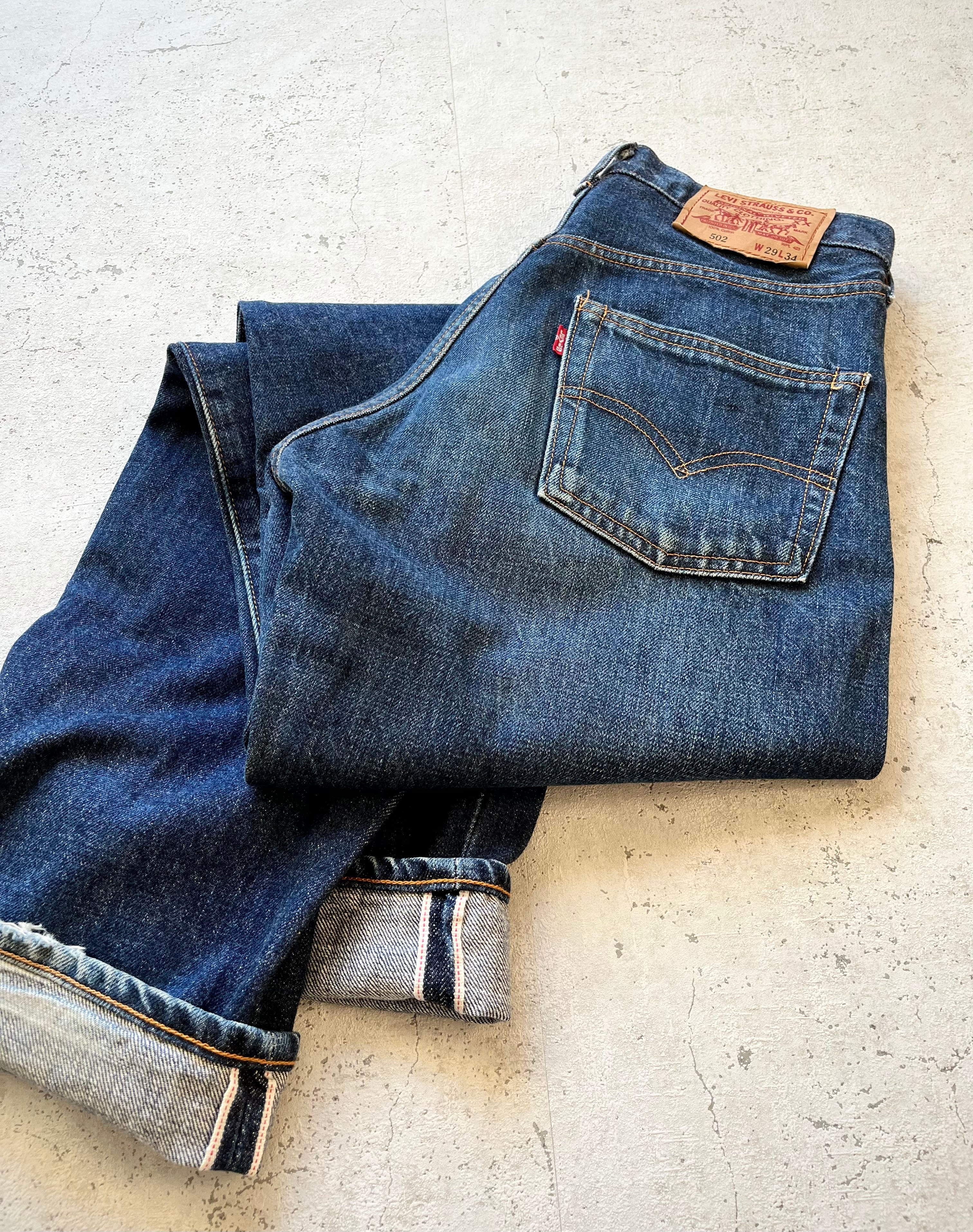 90s LEVI'S 502-XX 5PKT INDIGO DENIM FOR OVER 140 YEARS MODEL OLD