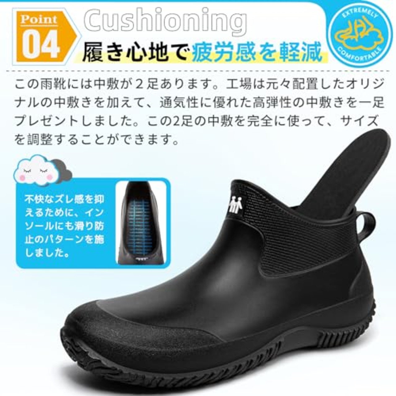 [MERPHINE] レインブーツ メンズ レディース Rain Boots Waterproof 雨 完全防水 農作業 ショートレインブーツ 防水シューズ ガーデンブーツ 洗車 田植え 釣り用 晴雨兼用 おしゃれ 軽量
