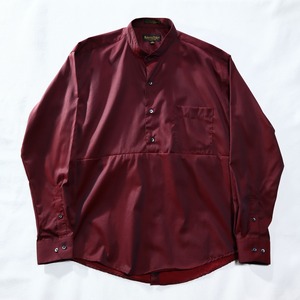 "remake" band-collar iridescent design shirt