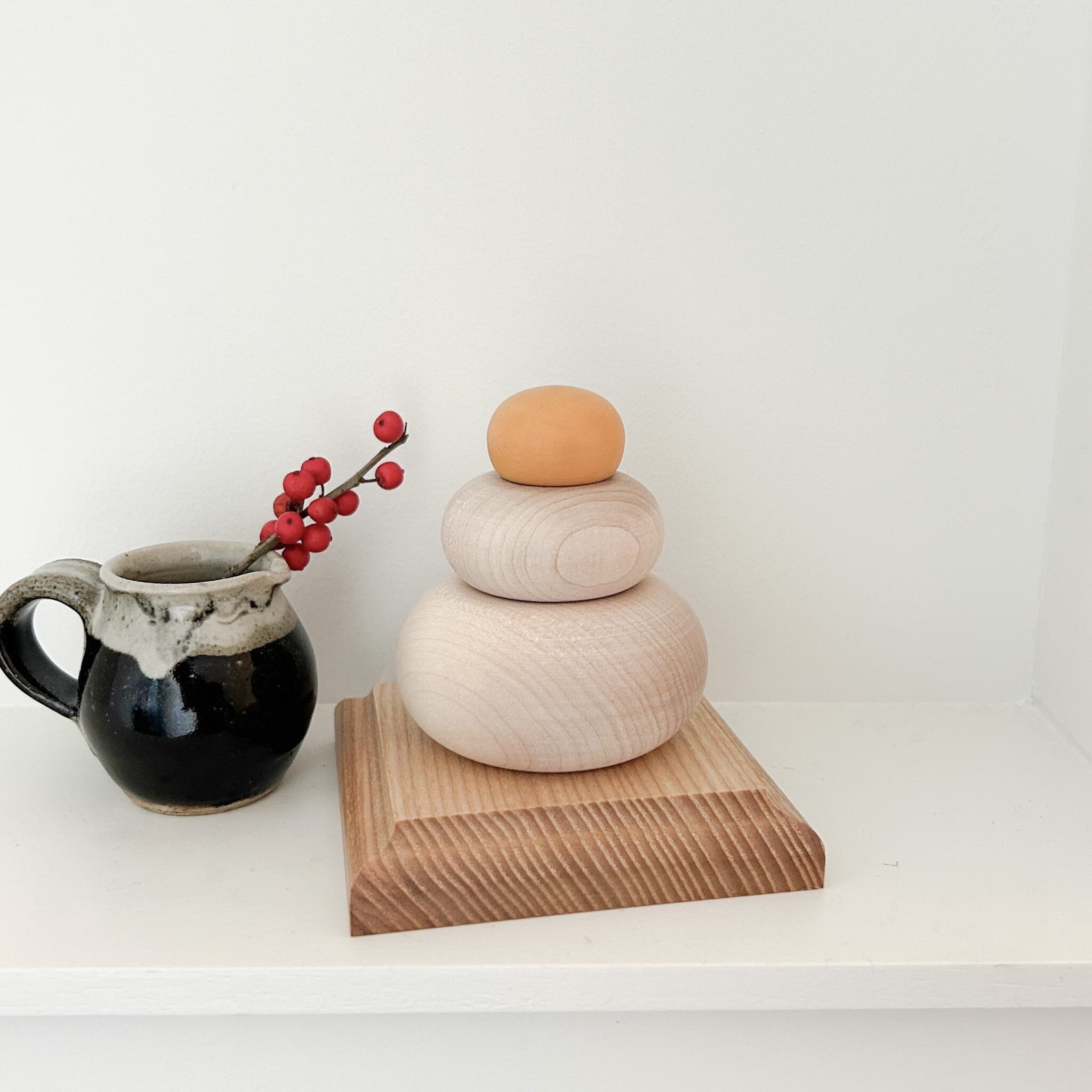 木製鏡餅デザイン T007 【 鏡餅 】 木製鏡もち お正月 正月飾り 新年 / 2026バナー・収納