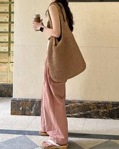 Tote-bag large summer Straw-bag L0056