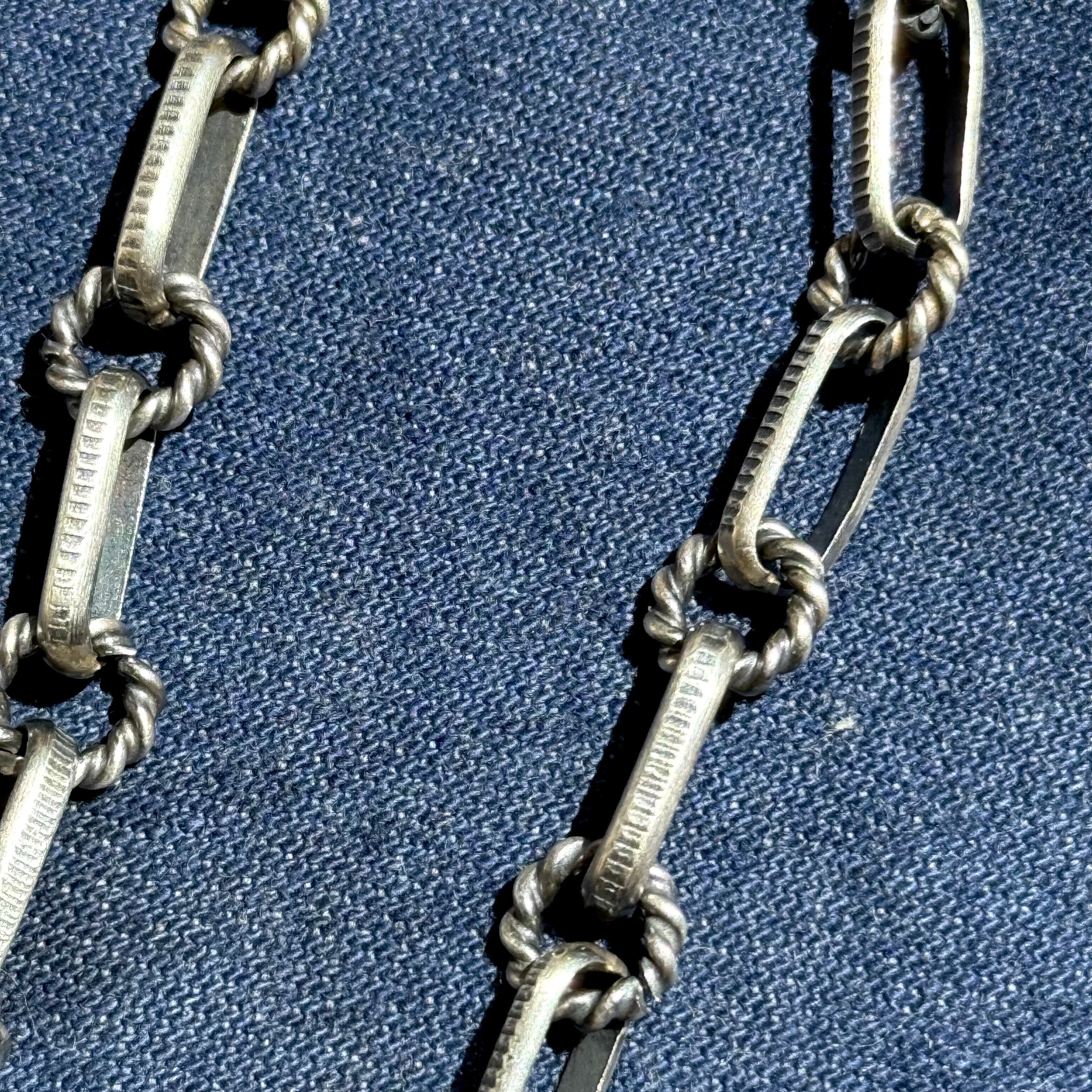 Navajo Chain Bracelet （Half Round Stamped Link） Size L-XL ナバホ